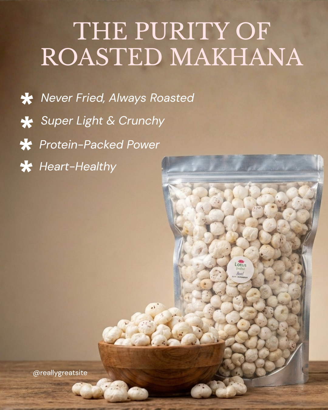 Lotus (India) Premium Makhana (Fox Nuts) | Phool Makhana | Fresh & Crunchy | Healthy Roasted Snack | Ideal for Fasting & Daily Snacking | 200gm