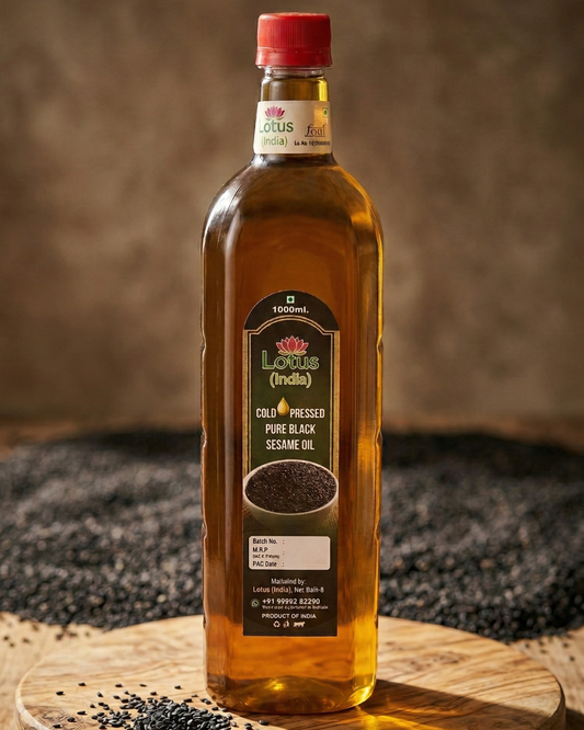 Lotus (India) 100% Pure Cold Pressed Black Sesame Oil | Unrefined & Chemical Free | Rich in Natural Antioxidants | Multi-Purpose Cooking Oil | 1000ml