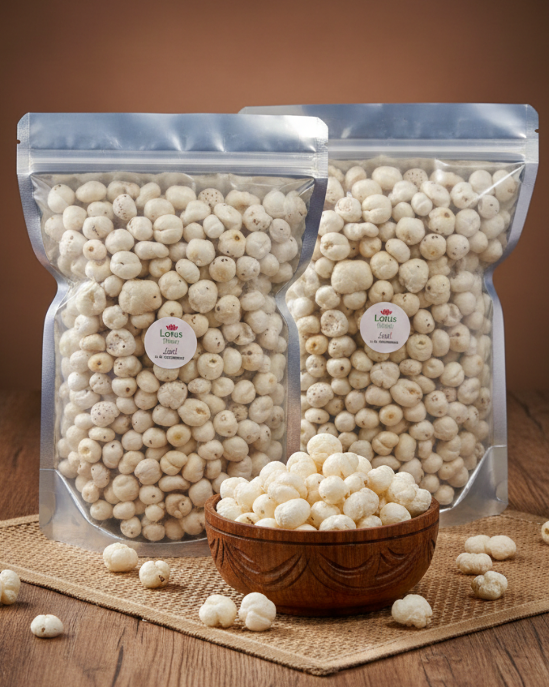 Lotus (India) Premium Makhana (Fox Nuts) | Phool Makhana | Fresh & Crunchy | Healthy Roasted Snack | Ideal for Fasting & Daily Snacking | 200gm