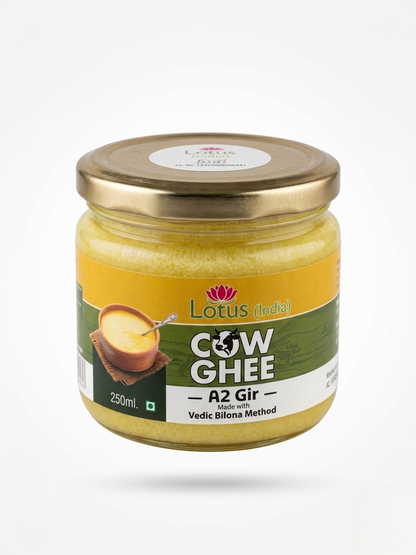 Lotus (India) A2 Gir Cow Ghee | Bilona Method | Pure Desi Cow Ghee | Made from Gir Cow Milk | Rich Aroma & Traditional Taste | 250ml/500ml / 1L